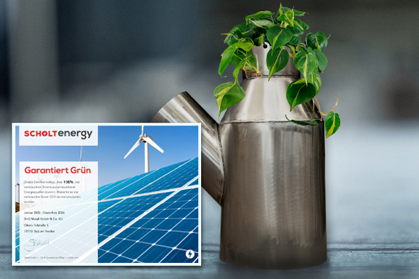 Bei B+G Metall achten wir sehr auf Ressourcen. Strom wird eigens generiert durch eine PV Anlage auf dem Dach. Auch die Stickstoffproduktion haben wir in eigener Hand. So sind wir autark und unabhängig und schonen nicht nur den Geldbeutel, sondern auch die Umwelt maßgeblich.